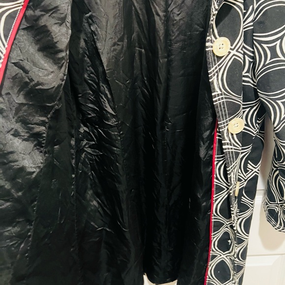 BANANA REPUBLIC Abstract Print Black/ White Cotton Trench Good condition - Picture 5 of 8